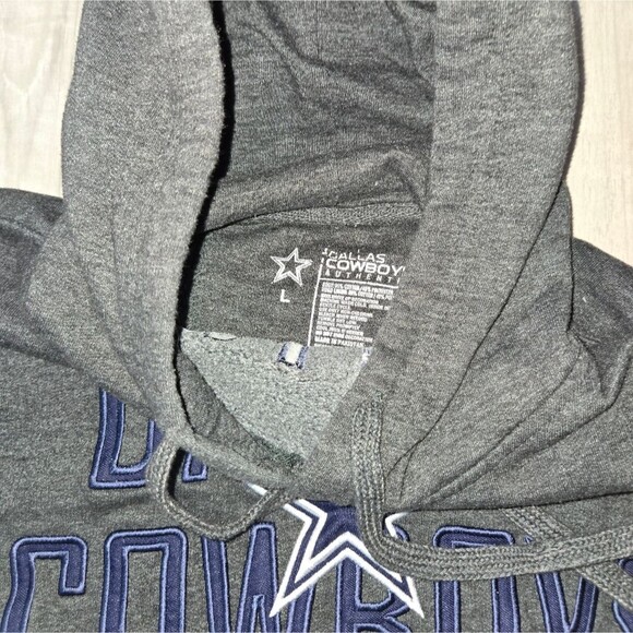 Dallas Cowboys Gray Hoodie NFL Football Sweatshirt Star Logo Cozy Winter - Picture 4 of 6